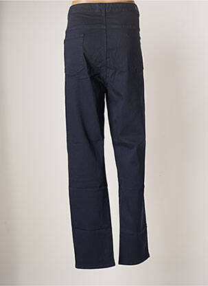 Pantalon slim tissage popeline taille normale bleu YESTA femme