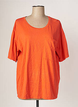 T-shirt col rond manches courtes orange DROLATIC femme