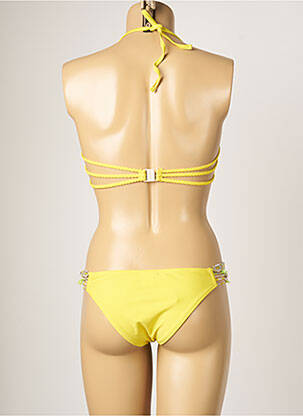 Maillot de bain 2 pièces stretch haut bandeau jaune AMENAPIH femme