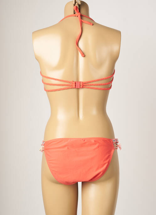 Maillot de bain 2 pièces stretch haut bandeau orange AMENAPIH femme