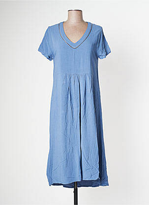 Robe mi-longue bleu SOLILY pour femme