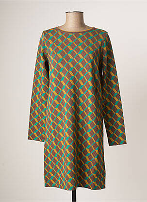 Robe pull stretch manches longues marron MALIPARMI femme
