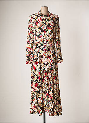 Robe longue manches longues manches longues beige ZILCH femme