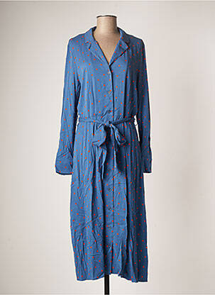 Robe mi-longue manches longues manches longues bleu ZILCH femme