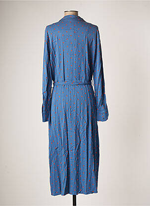 Robe mi-longue manches longues manches longues bleu ZILCH femme