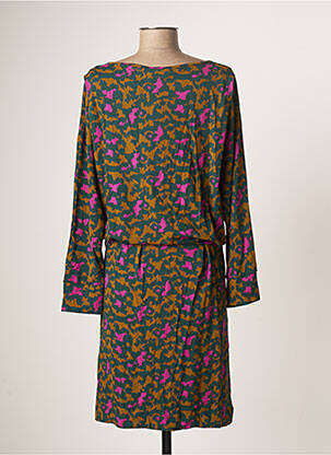 Robe mi-longue manches longues manches longues vert ZILCH femme