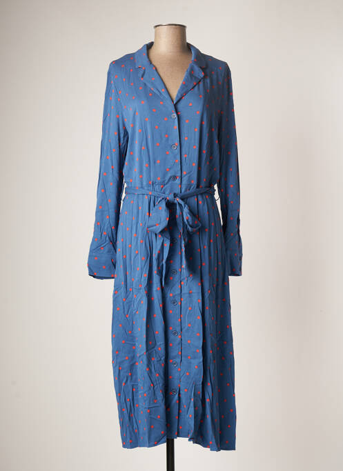 Robe mi-longue manches longues manches longues bleu ZILCH femme