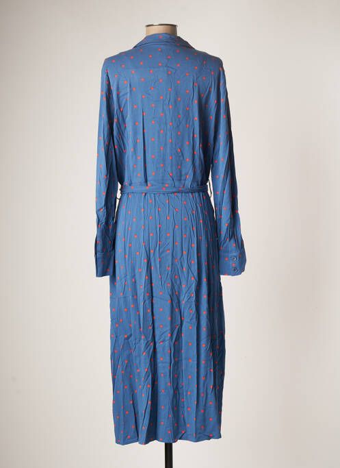 Robe mi-longue manches longues manches longues bleu ZILCH femme