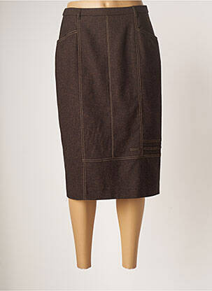 Jupe mi-longue taille normale marron PAUPORTÉ femme