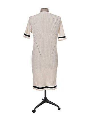 Robe pull col v manches courtes beige ROSE TONKA femme