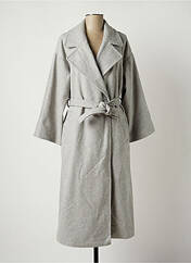 Manteau long gris ICHI pour femme seconde vue
