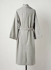 Manteau long gris ICHI pour femme seconde vue