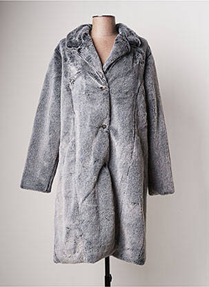 Manteau long gris AGATHE & LOUISE pour femme