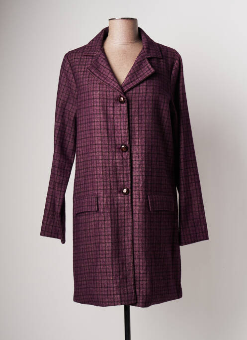 Manteau long violet AGATHE & LOUISE pour femme
