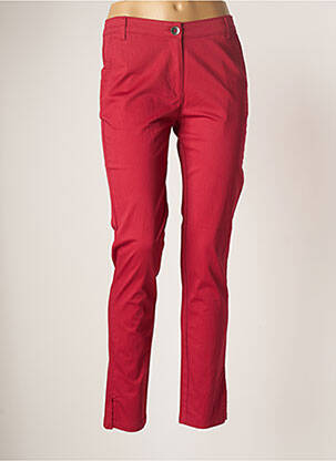 Pantalon chino tissage popeline taille normale rouge AGATHE & LOUISE femme