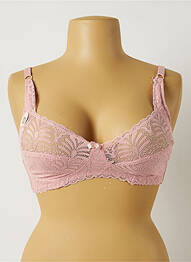 Soutien-gorge tissage dentelle haut soutien-gorge emboitant rose HANA femme