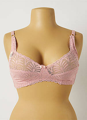 Soutien-gorge tissage dentelle haut soutien-gorge emboitant rose HANA femme