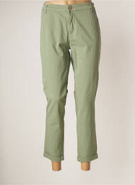 Pantalon chino tissage popeline taille normale vert FRACOMINA femme