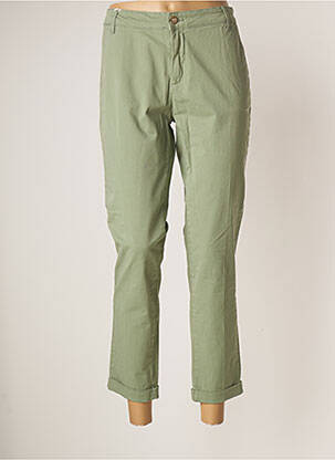 Pantalon chino tissage popeline taille normale vert FRACOMINA femme