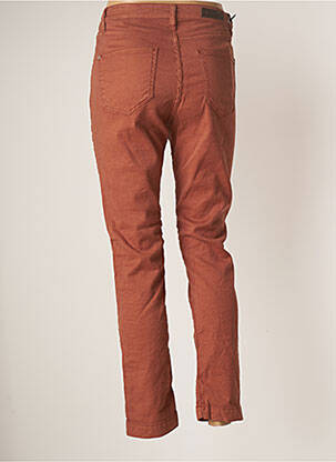 Pantalon slim tissage popeline taille normale marron DENIM STUDIO femme
