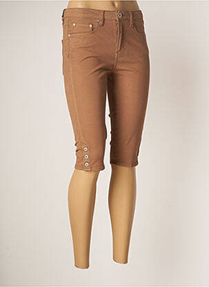Corsaire stretch taille normale marron DENIM STUDIO femme