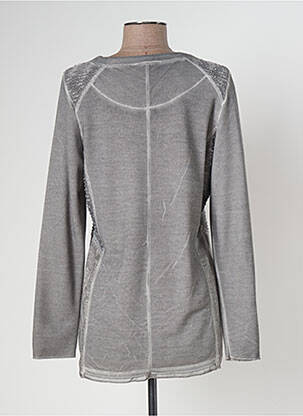 Top col v manches longues gris MERI & ESCA femme