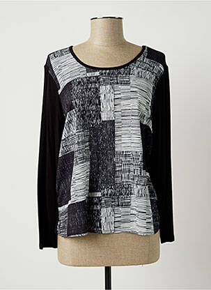 Top tissage jersey manches longues noir GUY DUBOUIS femme