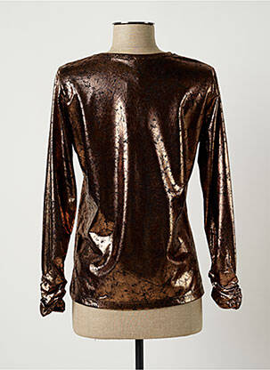 Top col rond manches longues marron GUY DUBOUIS femme
