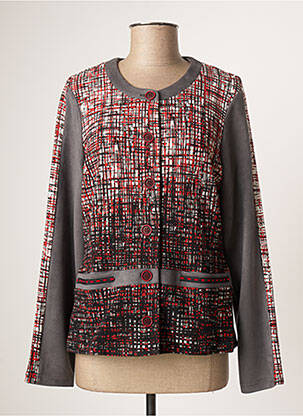 Veste casual col rond rouge GUY DUBOUIS femme