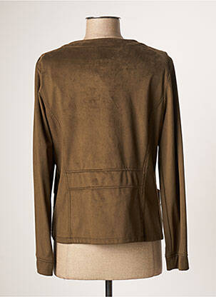 Veste casual col rond vert FRANCE RIVOIRE femme