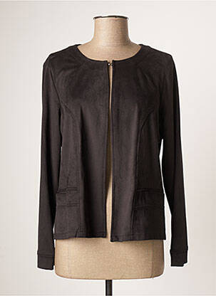 Veste casual col rond noir FRANCE RIVOIRE femme
