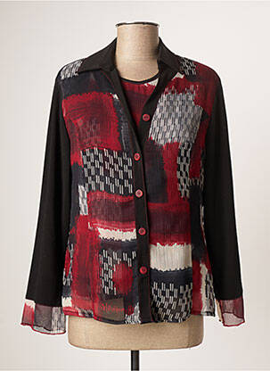 Chemisier coupe cintrée manches longues rouge FRANCE RIVOIRE femme