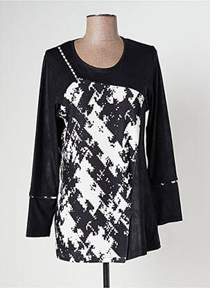 Top imprimé fantaisie manches longues noir MERI & ESCA femme