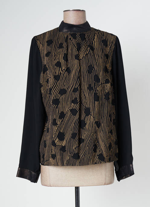 Blouse fermeture boutonnée au dos manches longues noir MERI & ESCA femme