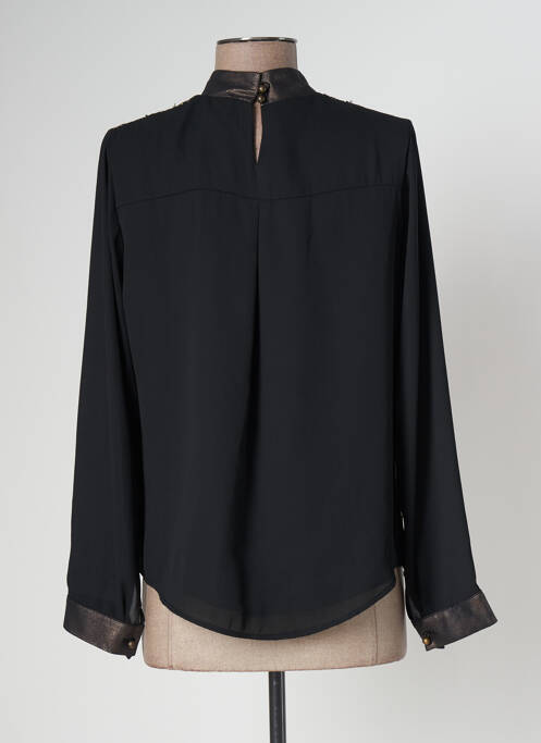 Blouse fermeture boutonnée au dos manches longues noir MERI & ESCA femme