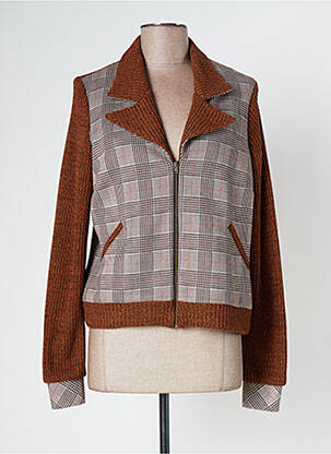 Veste casual col tailleur marron GUY DUBOUIS femme