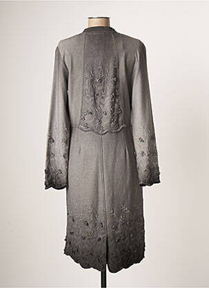 Robe mi-longue imprimé fantaisie manches longues gris MERI & ESCA femme