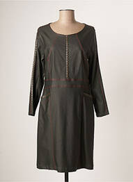 Robe mi-longue manches longues manches longues vert GREGORY PAT femme