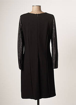 Robe mi-longue imprimé fantaisie manches longues noir MERI & ESCA femme
