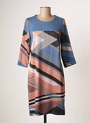 Robe courte manches 3/4 manches 3/4 bleu GREGORY PAT femme