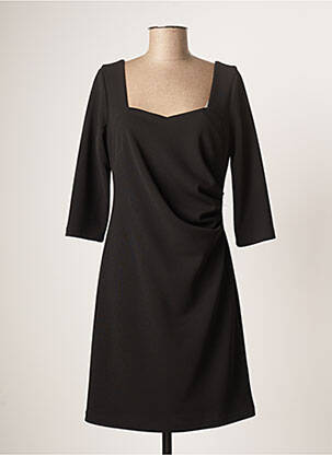 Robe mi-longue manches 3/4 manches 3/4 noir GUY DUBOUIS femme