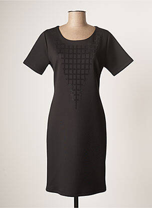 Robe mi-longue manches courtes manches courtes noir GUY DUBOUIS femme