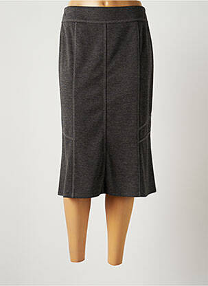 Jupe mi-longue stretch gris GUY DUBOUIS femme