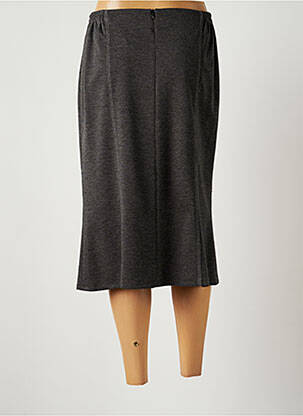 Jupe mi-longue stretch gris GUY DUBOUIS femme