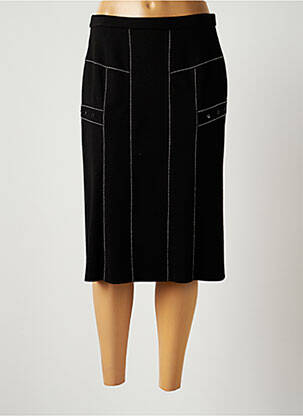 Jupe mi-longue coupe droite noir FRANCE RIVOIRE femme