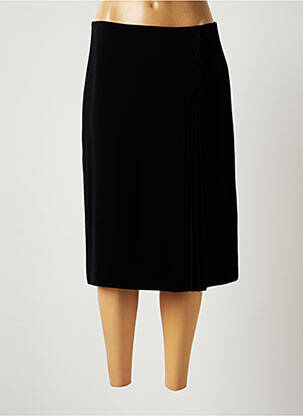 Jupe mi-longue coupe droite noir GUY DUBOUIS femme