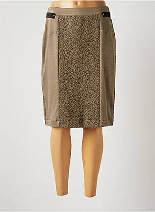 Jupe mi-longue coupe droite marron MERI & ESCA femme