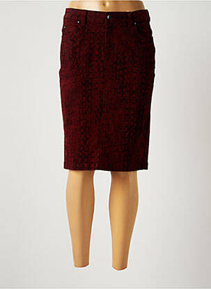 Jupe mi-longue coupe droite rouge MERI & ESCA femme