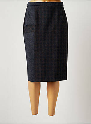 Jupe mi-longue taille normale bleu GUY DUBOUIS femme