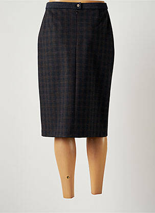 Jupe mi-longue taille normale bleu GUY DUBOUIS femme